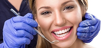 woman smiling dental visit 